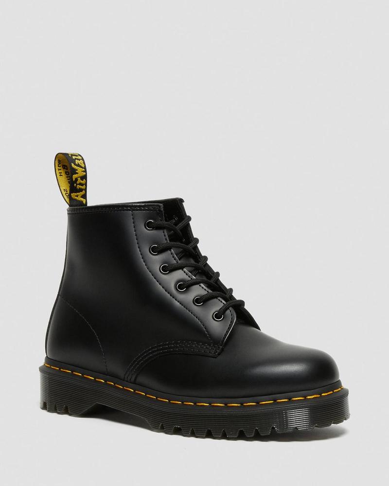 Black Men\'s Dr Martens 101 Bex Smooth Leather Ankle Boots | CA 405BEX